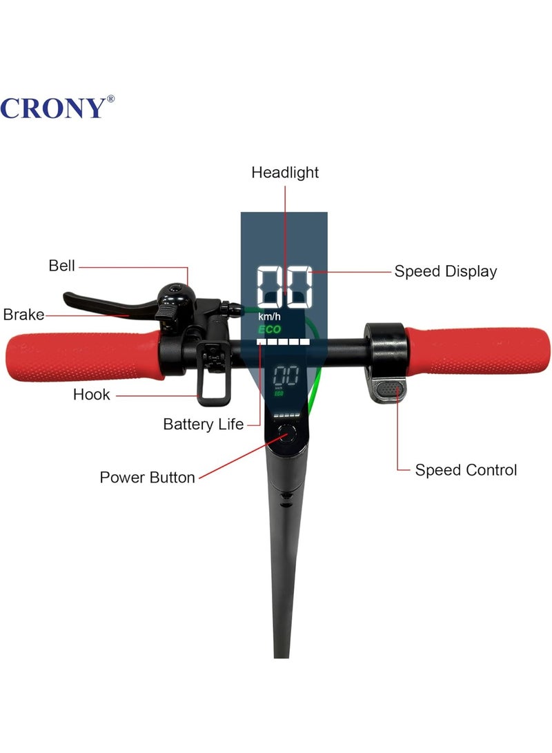 Crony M365 app Fast E-Scooter For Kids/Teens, Up To 45km/H, 250w Motor, 36v 7.8ah Battery, 8.5"Tires, App Controlled Lightweight Foldable With Led Headlights High-Speed Electric Scooter, Anti-Slip Deep-Tread Rubber Tires, Rear Disc Brake, 120kg Max Load, Smart Scooter With App Connectivity, Portable Aluminum Frame For Adults, Heavy-Duty, Travel-Ready Design – Red - Image 5